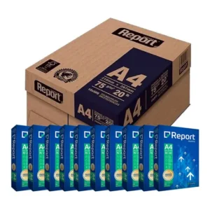 Papel Sulfite A4 Report 75g – Caixa com 10 Resmas (5000 Folhas) – R$ 134,75 - material de escritório para atacado